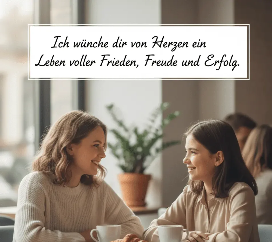 Aufrichtiges Geburtstagsbild von Schwestern in ruhiger Atmosphäre mit klarem Hintergrund.